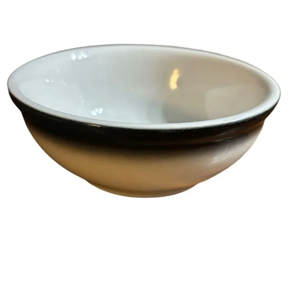 Jackson China Falls Creek PA White & Black Airbrushed Soup Bowl